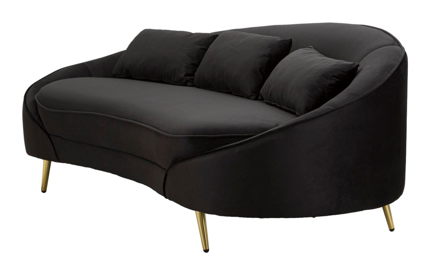 Mauro Ferretti SOFA 3 SEATERS OSLO WITH CUSHIONS BLACK CM 185X84X68