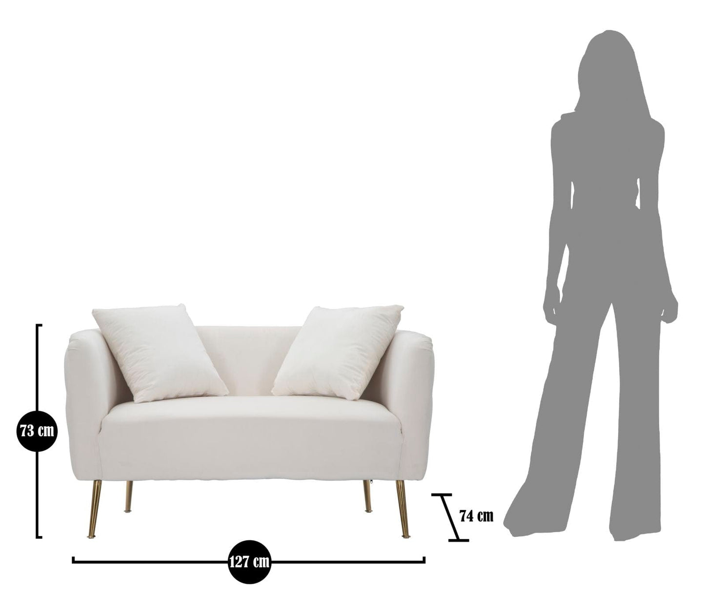 Mauro Ferretti SOFA' BUCAREST CREMA CM 127X74X73