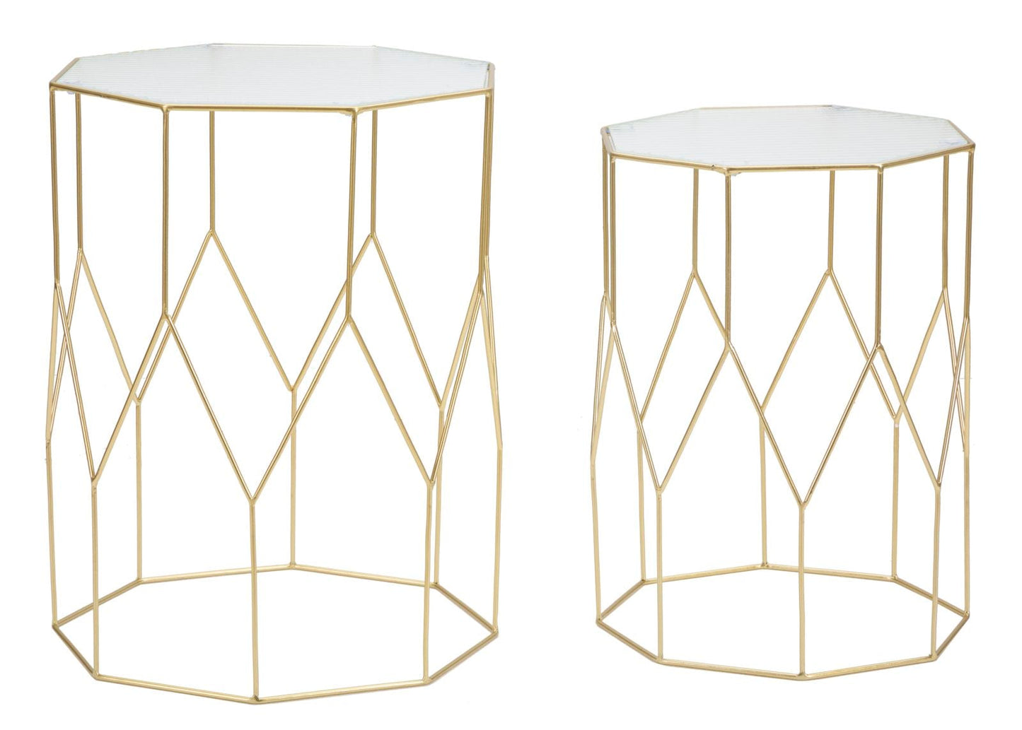 Mauro Ferretti TABLE NEW GLASS SET 2 PCS A CM Ø 37X47-31X42