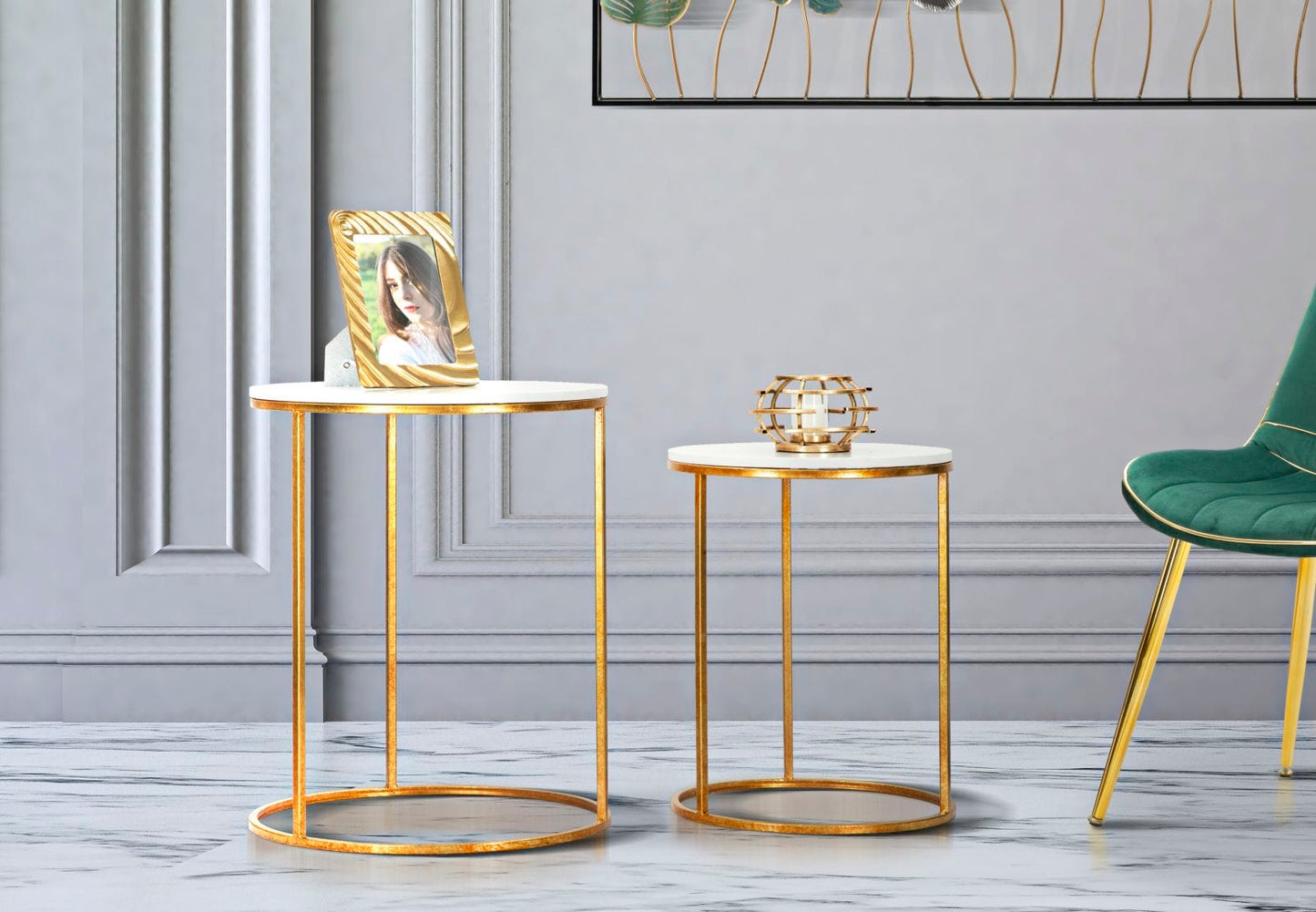 Mauro Ferretti TABLE SIMPLY MARBLE COUPLE Ø 52X63-42X53