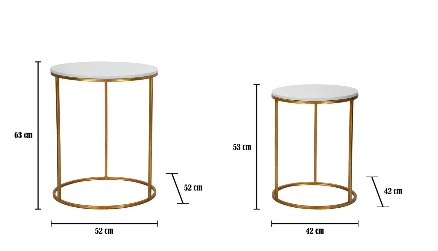 Mauro Ferretti TABLE SIMPLY MARBLE COUPLE Ø 52X63-42X53