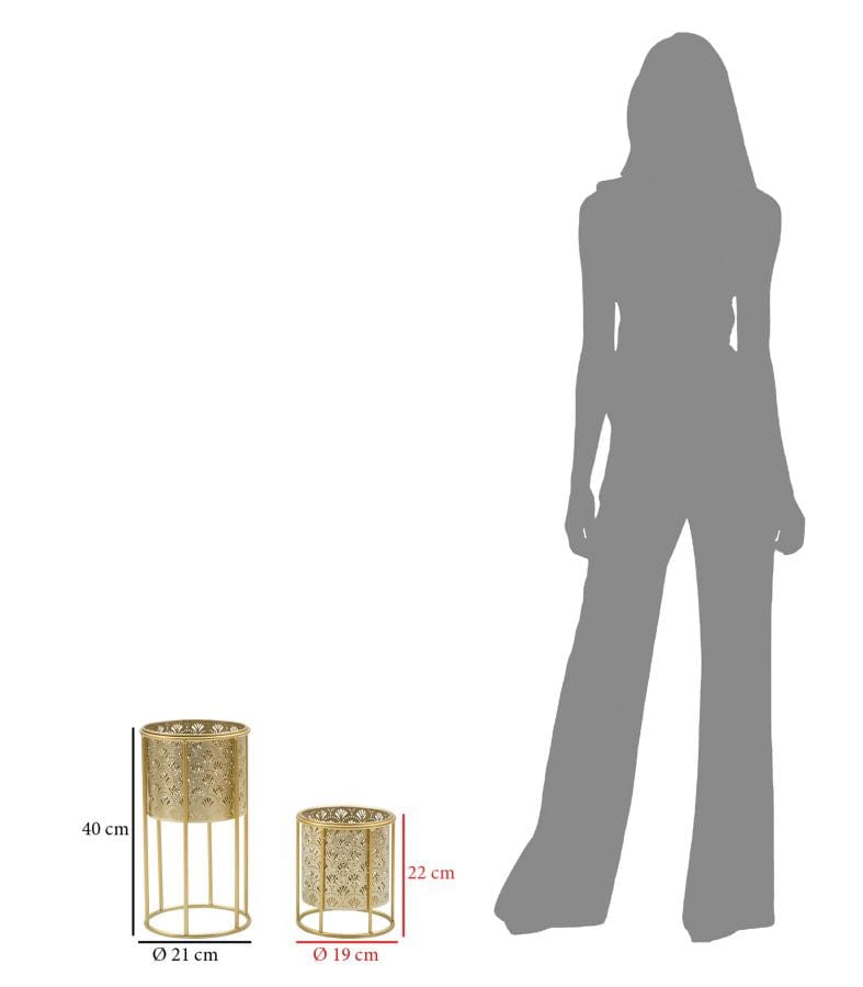 Mauro Ferretti VASE HOLDER GOLVY SET 2 PCS -A- CM Ø 21X40-19X22