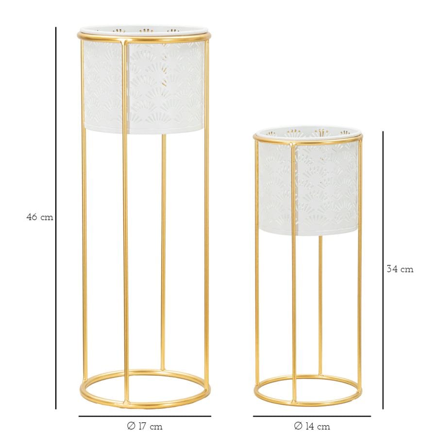 Mauro Ferretti VASE HOLDER WHITY SET 2 PCS CM Ø 17X46-14X34