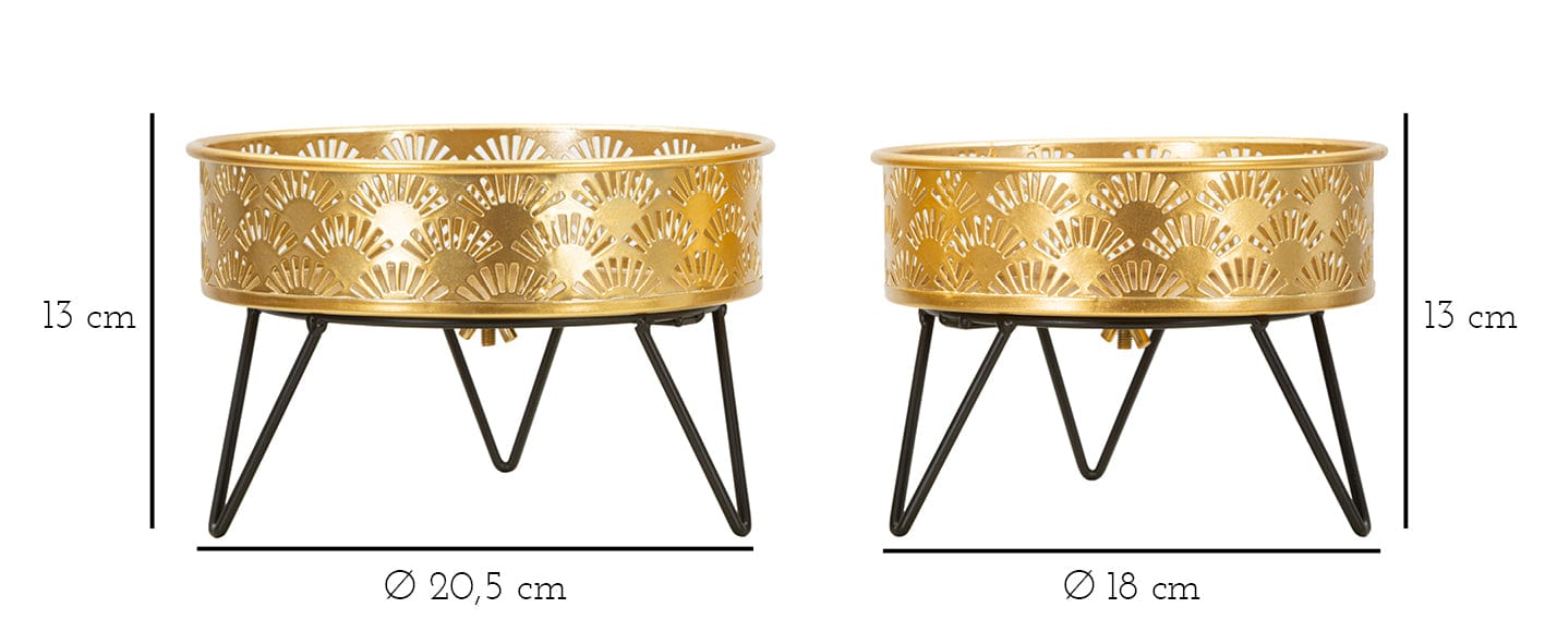 Mauro Ferretti VASE HOLDER ZANNY SET 2 PCS CM Ø 20,5X13-18X13