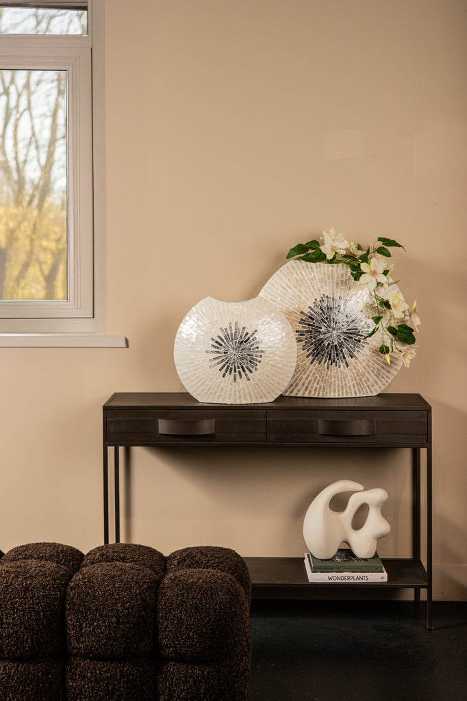 Vojtech Witte ovale polyschaal bamboe pot ombre L