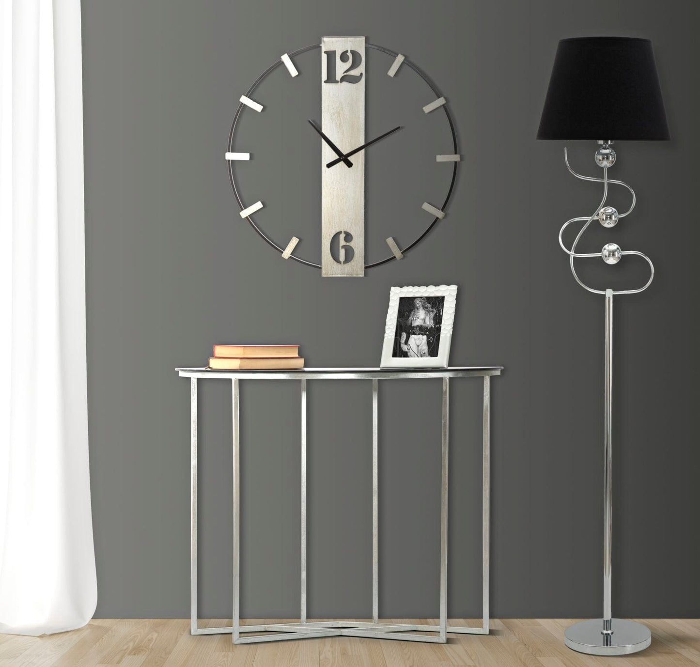 Mauro Ferretti WALL CLOCK SILVERY CM 61X4,5X63