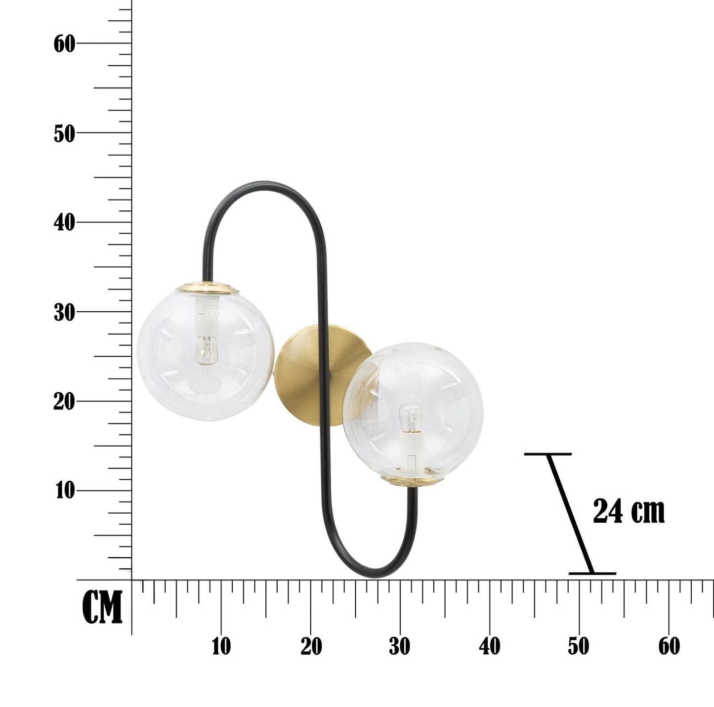Mauro Ferretti WALL LAMP IRON BLACK CM 36x24x45