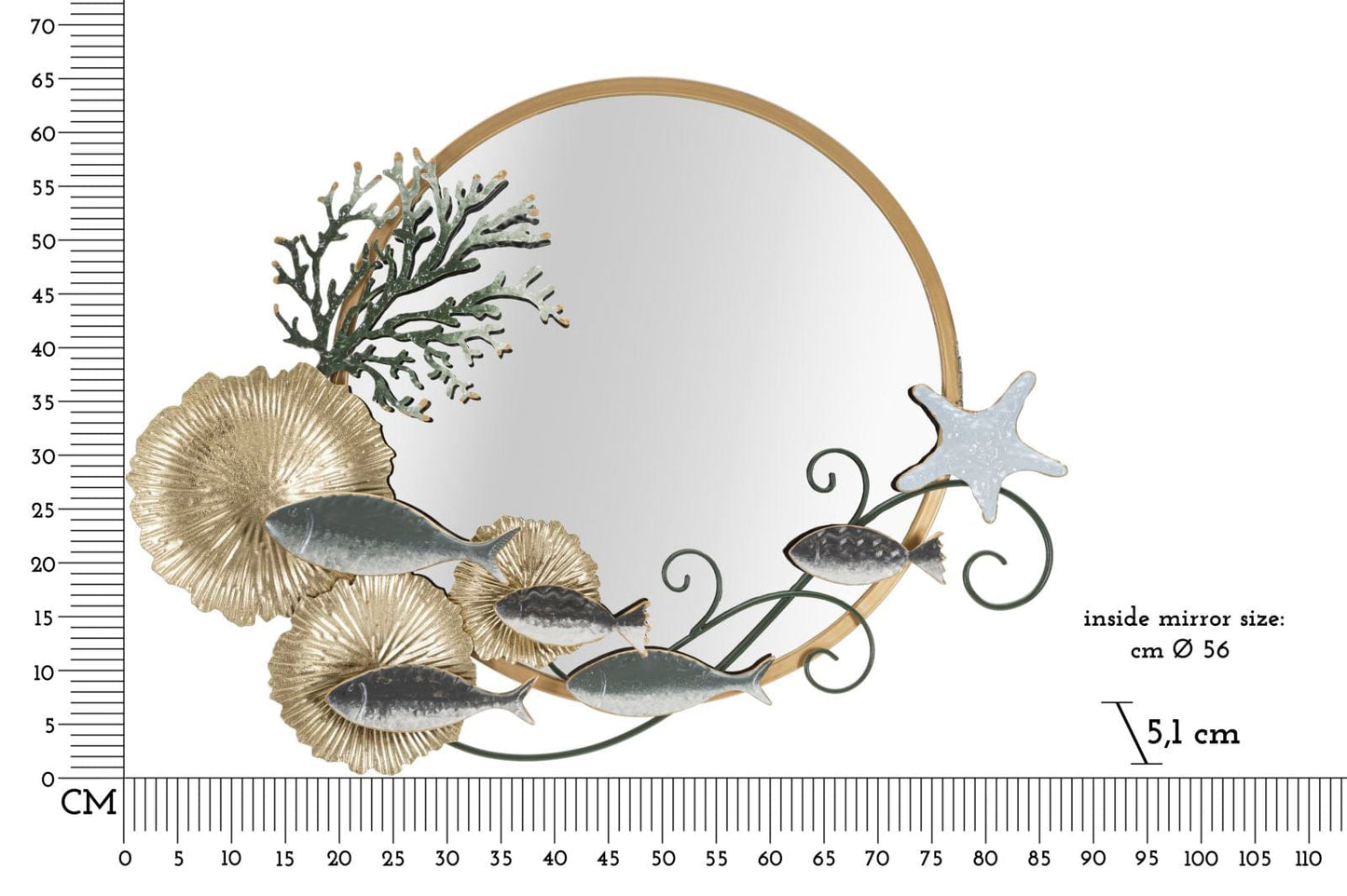 Mauro Ferretti WALL MIRROR FISH CM 88,9X7,6X65,4