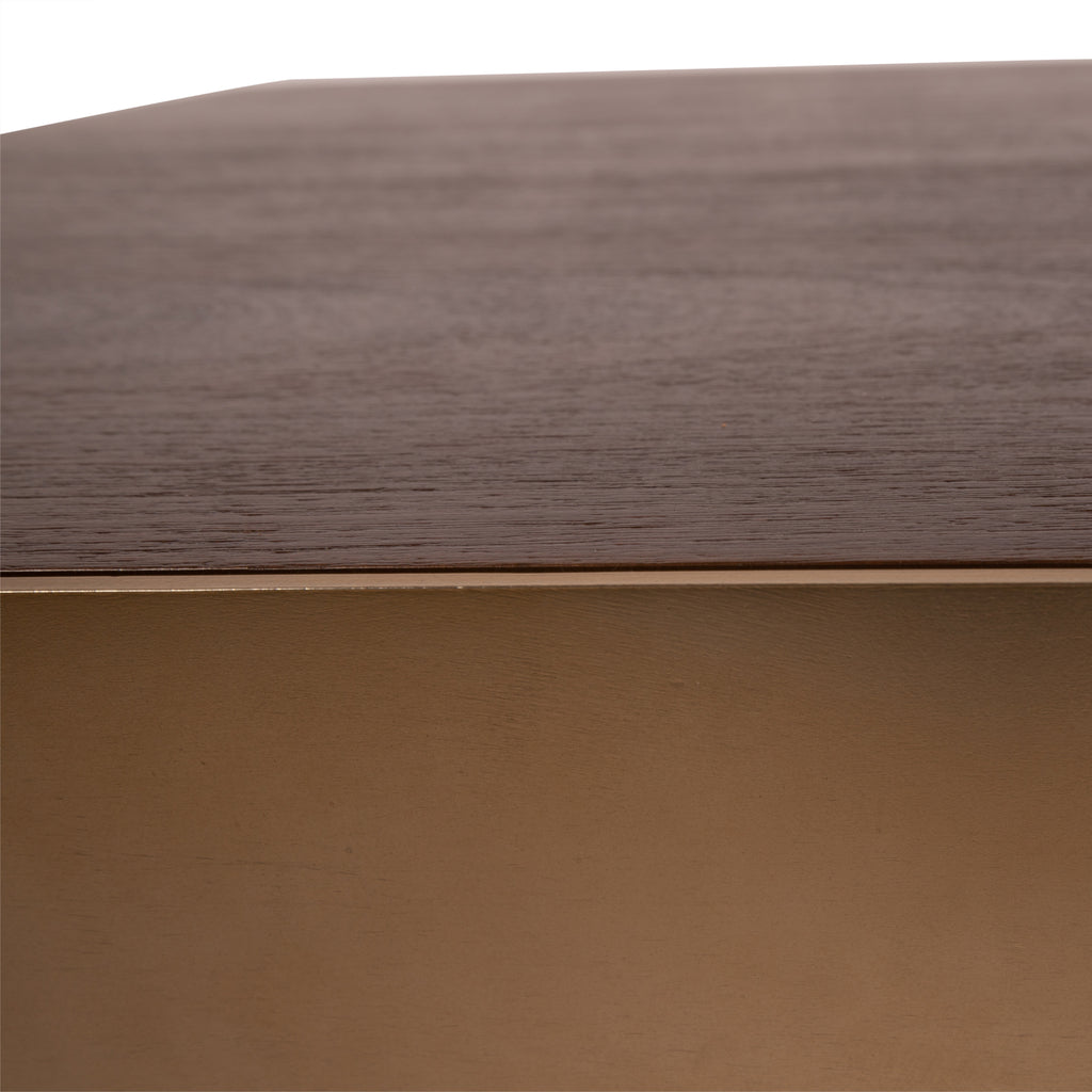 Warren Salontafel 180x45x31 bruin hout goud mtl