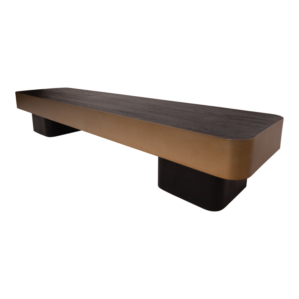 Warren Salontafel 180x45x31 bruin hout goud mtl