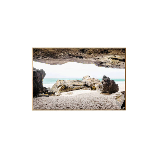 Glass Art Wall Picture Beach Cave