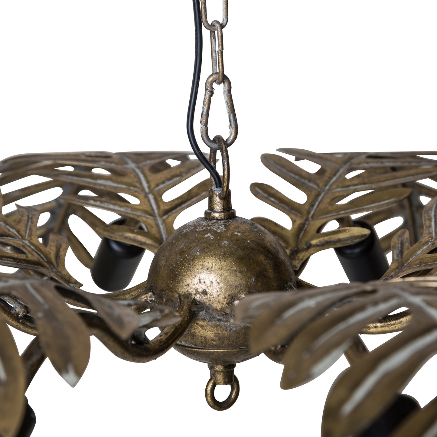 Moira Gold Metal Hanging Lamp Palm Leaf Wide