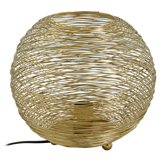 Andres Gold Iron Table Lamp Round Wired Design L