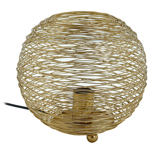 Andres Gold Iron Table Lamp Round Wired Design S