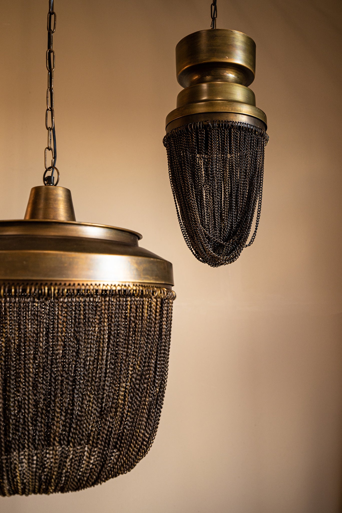 Zelivo Gold Iron Hanging Lamp Deco Chains Round S