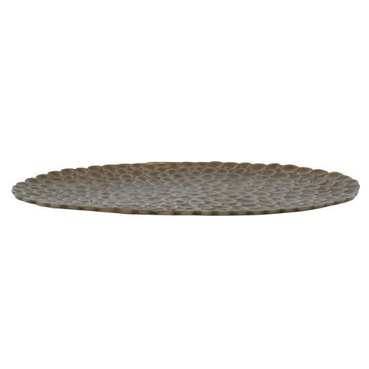 Lerissa Gold Aluminum Bowl Flower Pattern Oval L