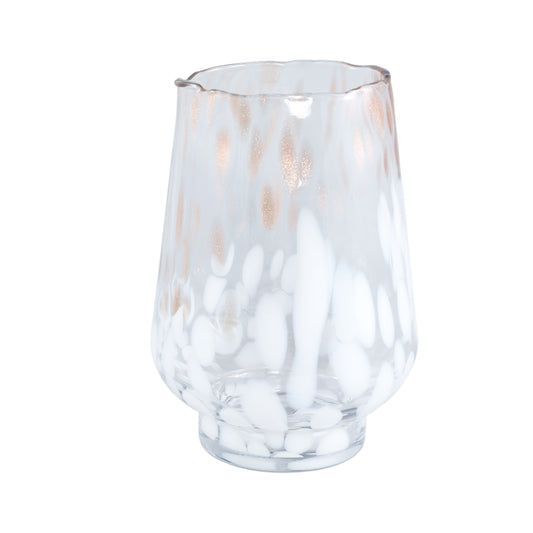 Angelina White Gold Dots Glass Stormlight Round L