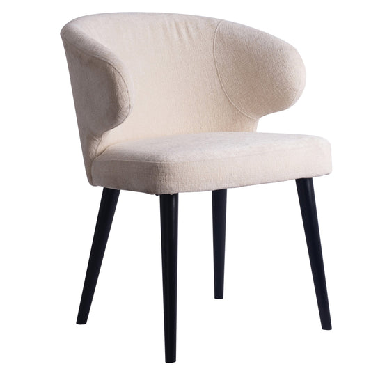 Fiori White 9852 Dining Chair Black Wood Legs