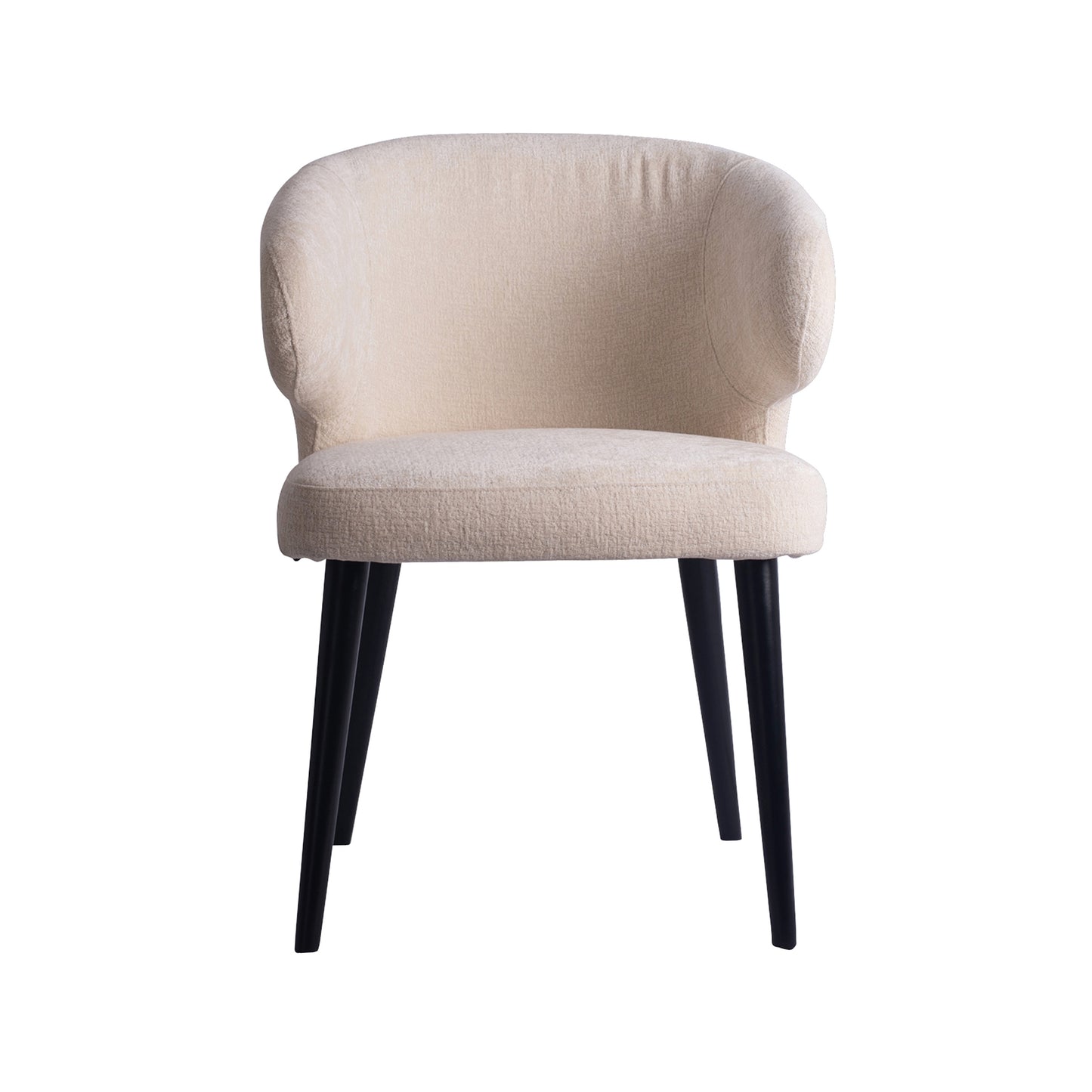 Fiori White 9852 Dining Chair Black Wood Legs