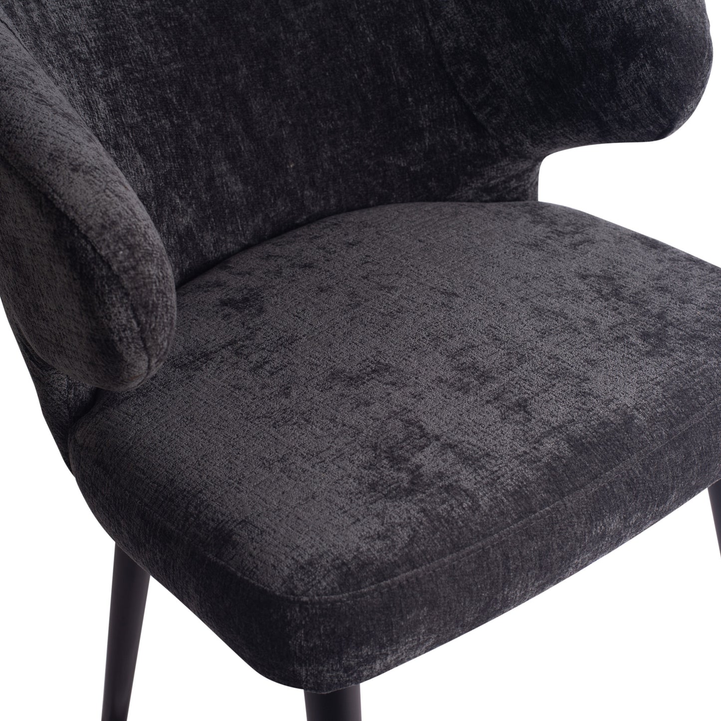 Fiori Anthracite 0504 Dining Chair Black Wood Legs