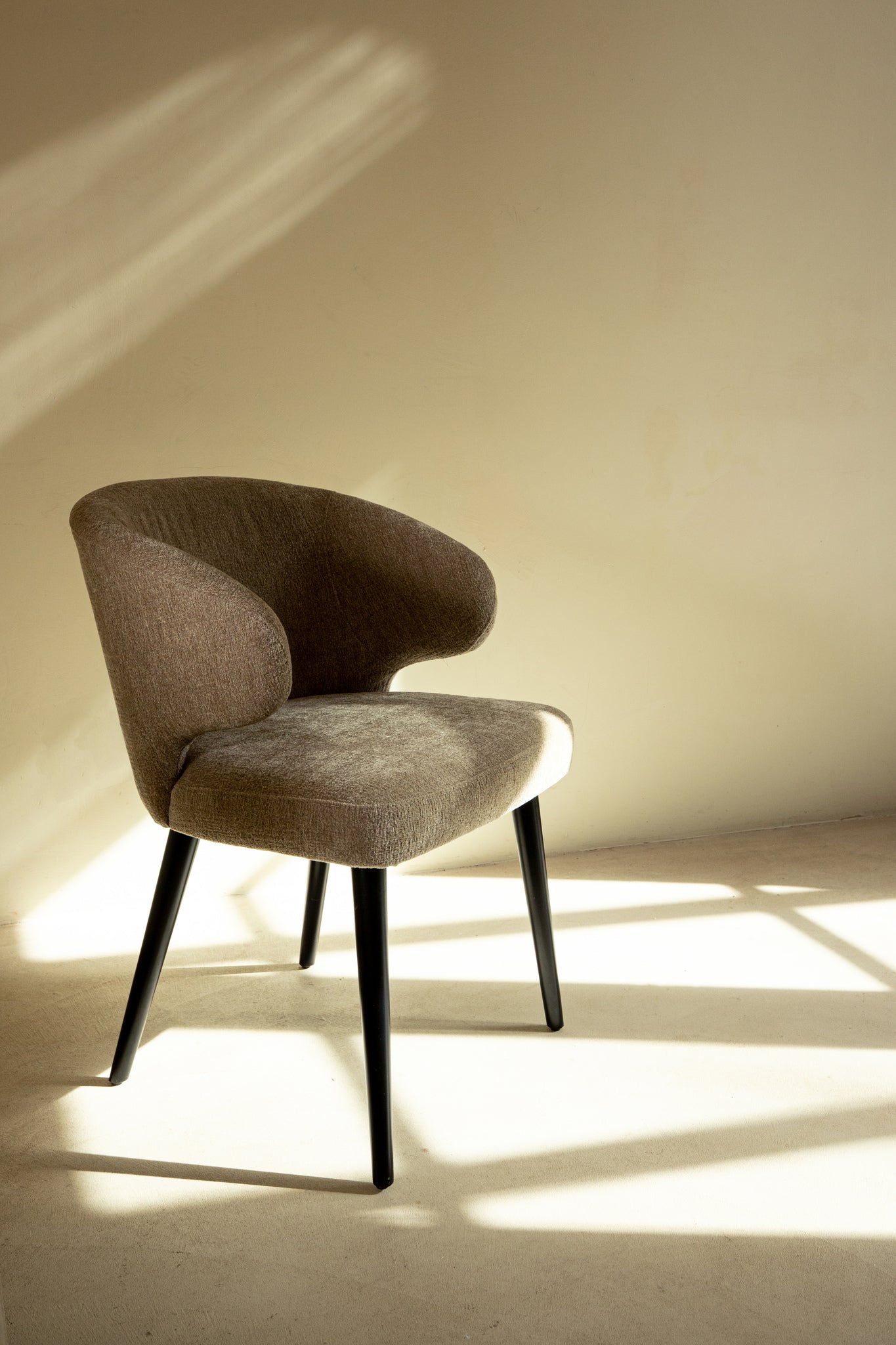 Fiori Yellow 6057 Dining Chair Black Wood Legs