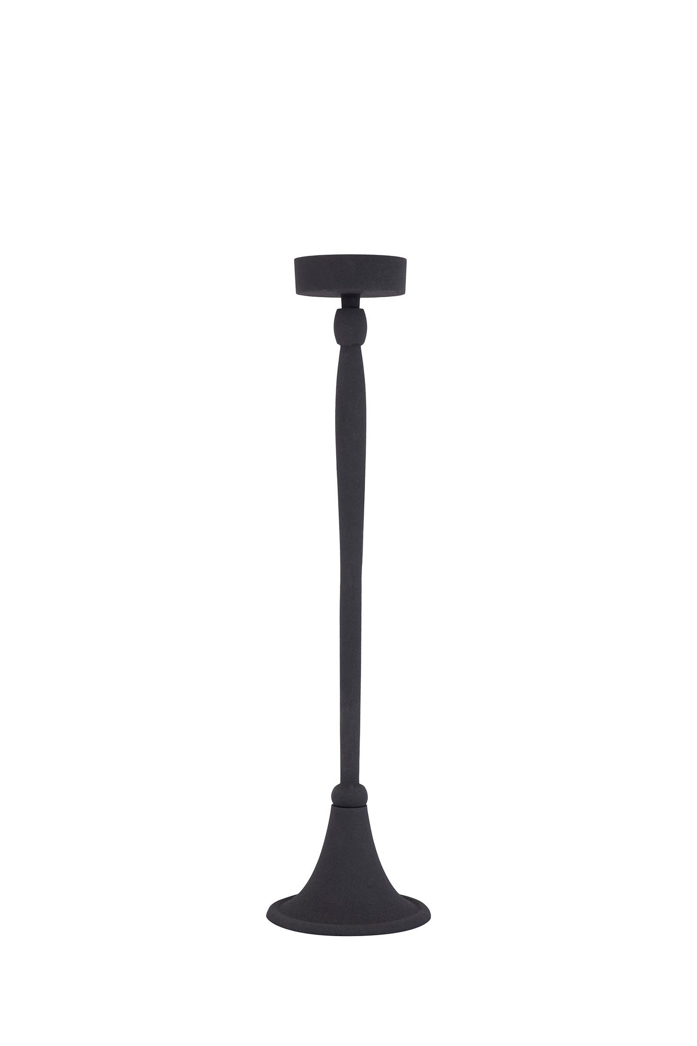 Zival Black Casted Alu Candleholder Round High