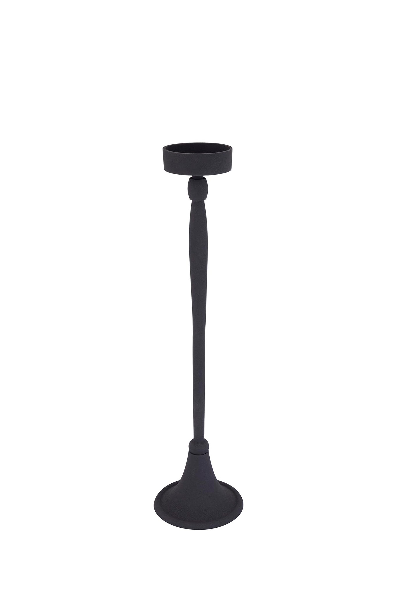 Zival Black Casted Alu Candleholder Round High