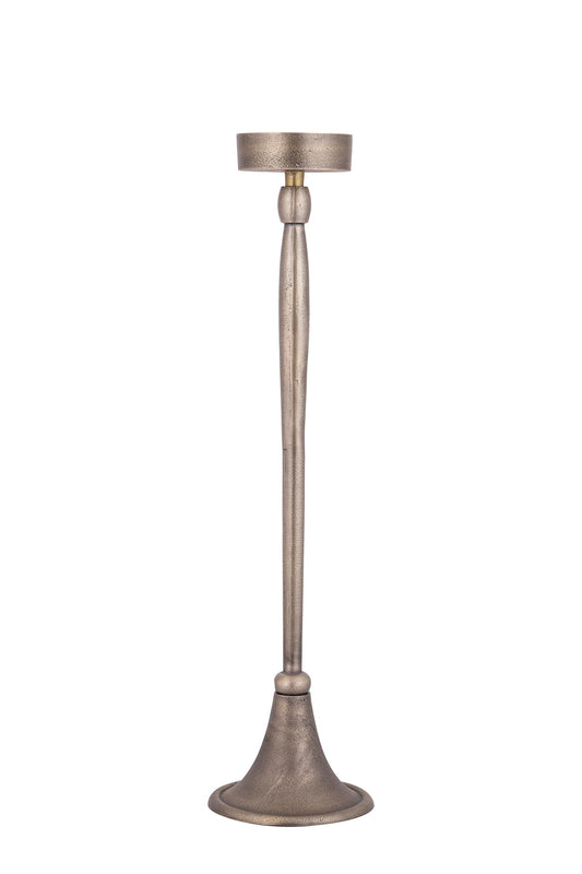 Zival Brass Casted Alu Candleholder Round High