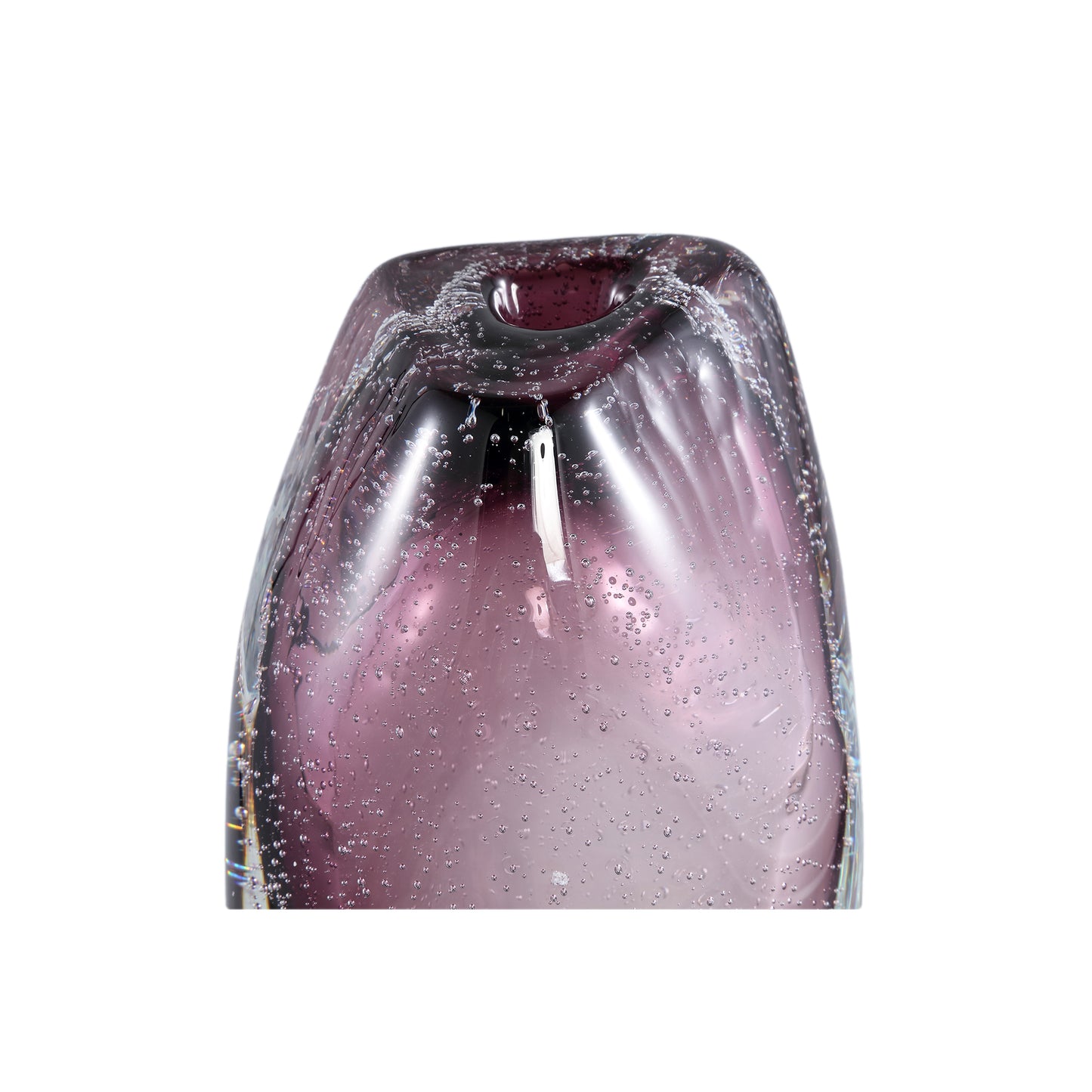 Bryce Purple Thick Angular Glass Vase Regular