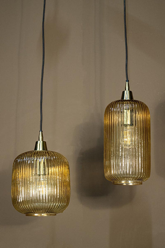 Juliet Amber Glass Hanging Lamp Regular