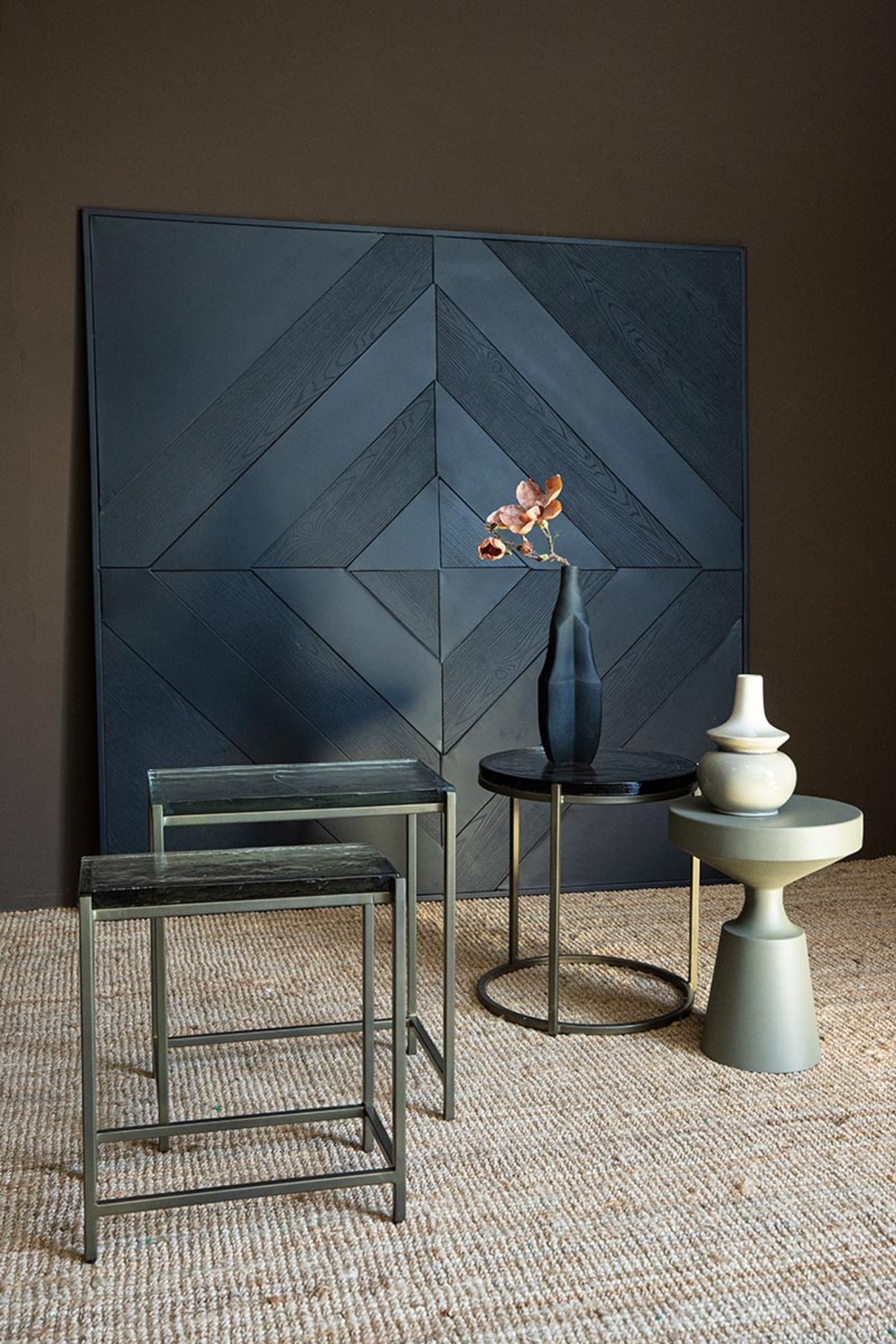 Lucinde Brass Iron Sidetable Thick Glass Rect SV2