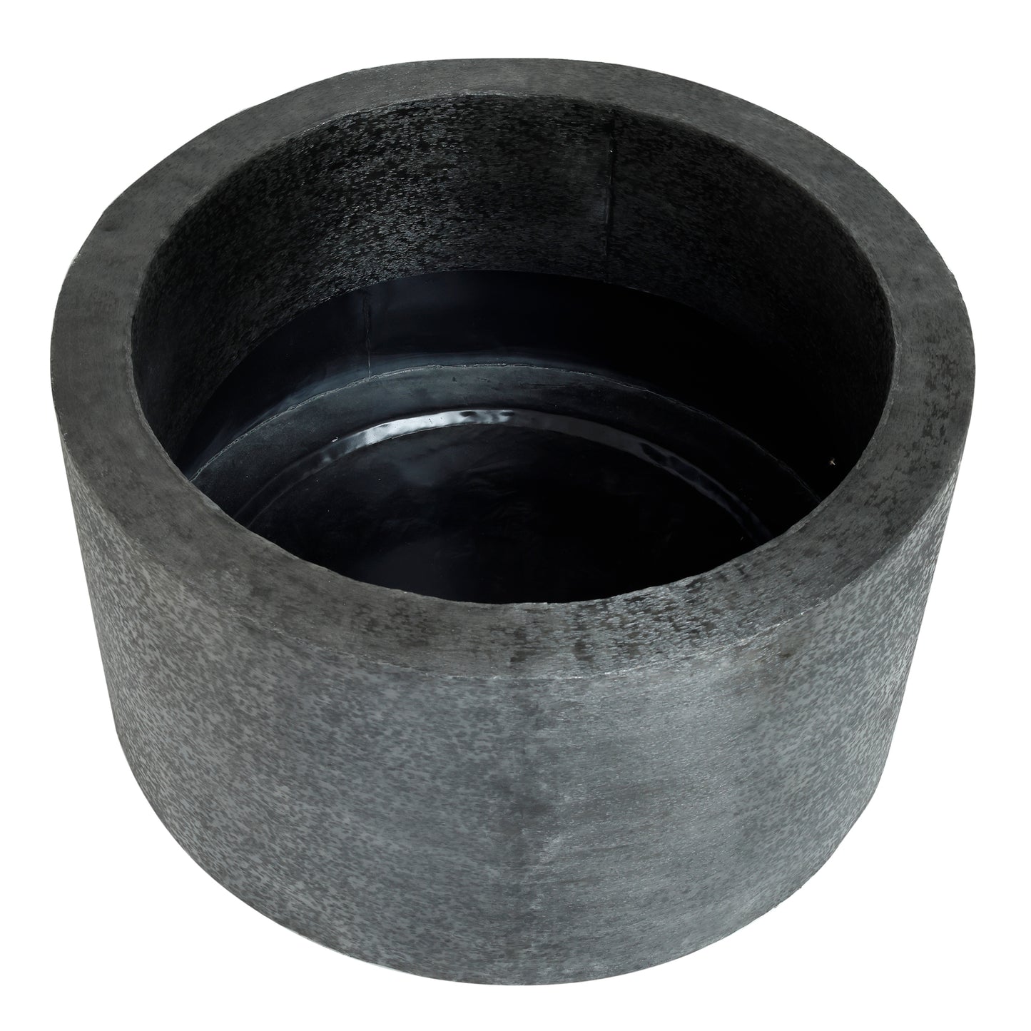 Eviee Black Brushed Alu Sheet Pot Round SV2