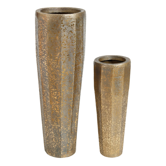 Adiane Brass Brushed Alu Sheet Pot Ribb Round SV2
