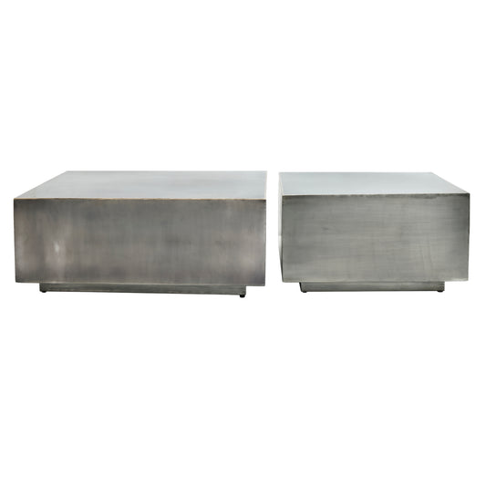 Irvy Nickle Iron Coffeetable Square Gold Border Sv