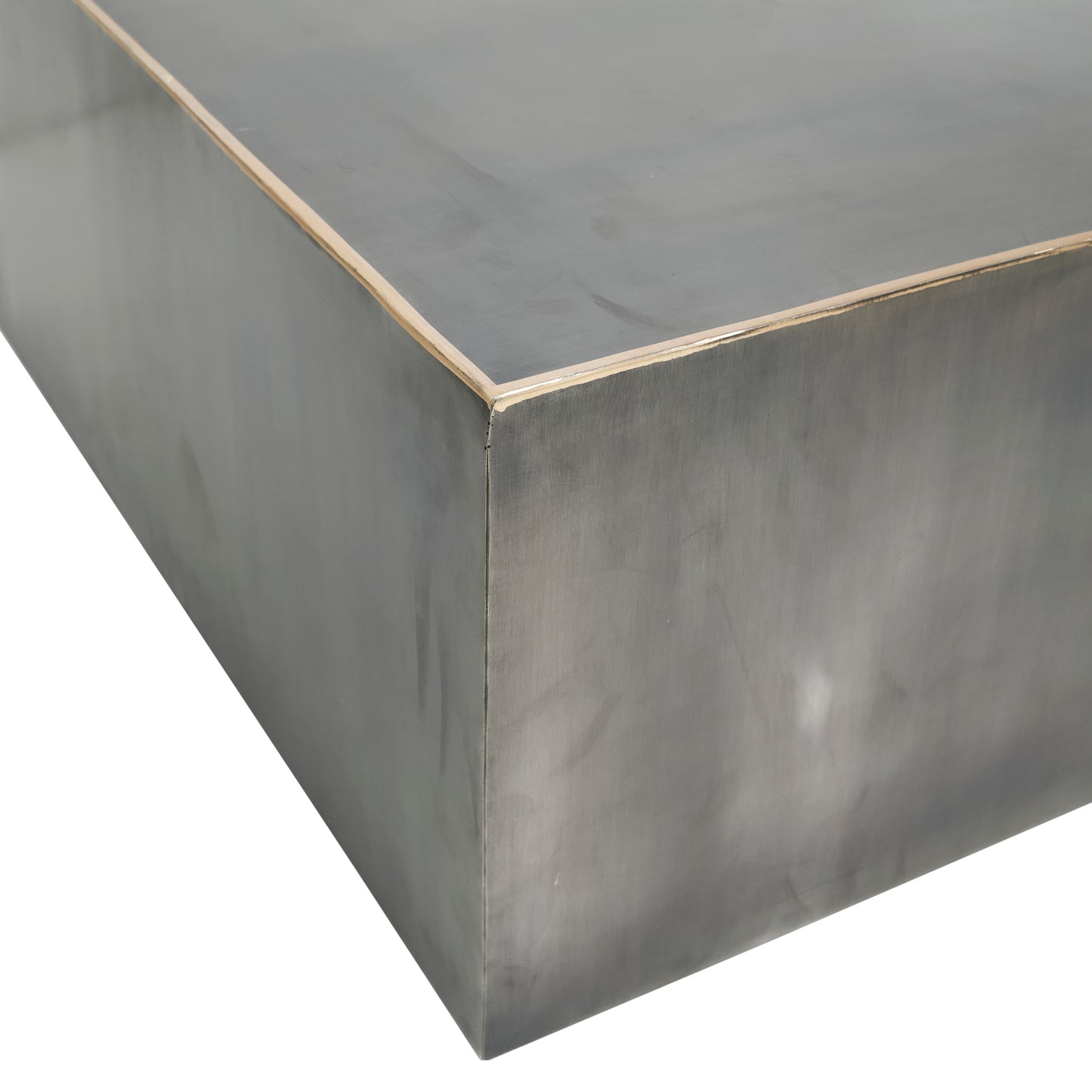 Irvy Nickle Iron Coffeetable Square Gold Border Sv