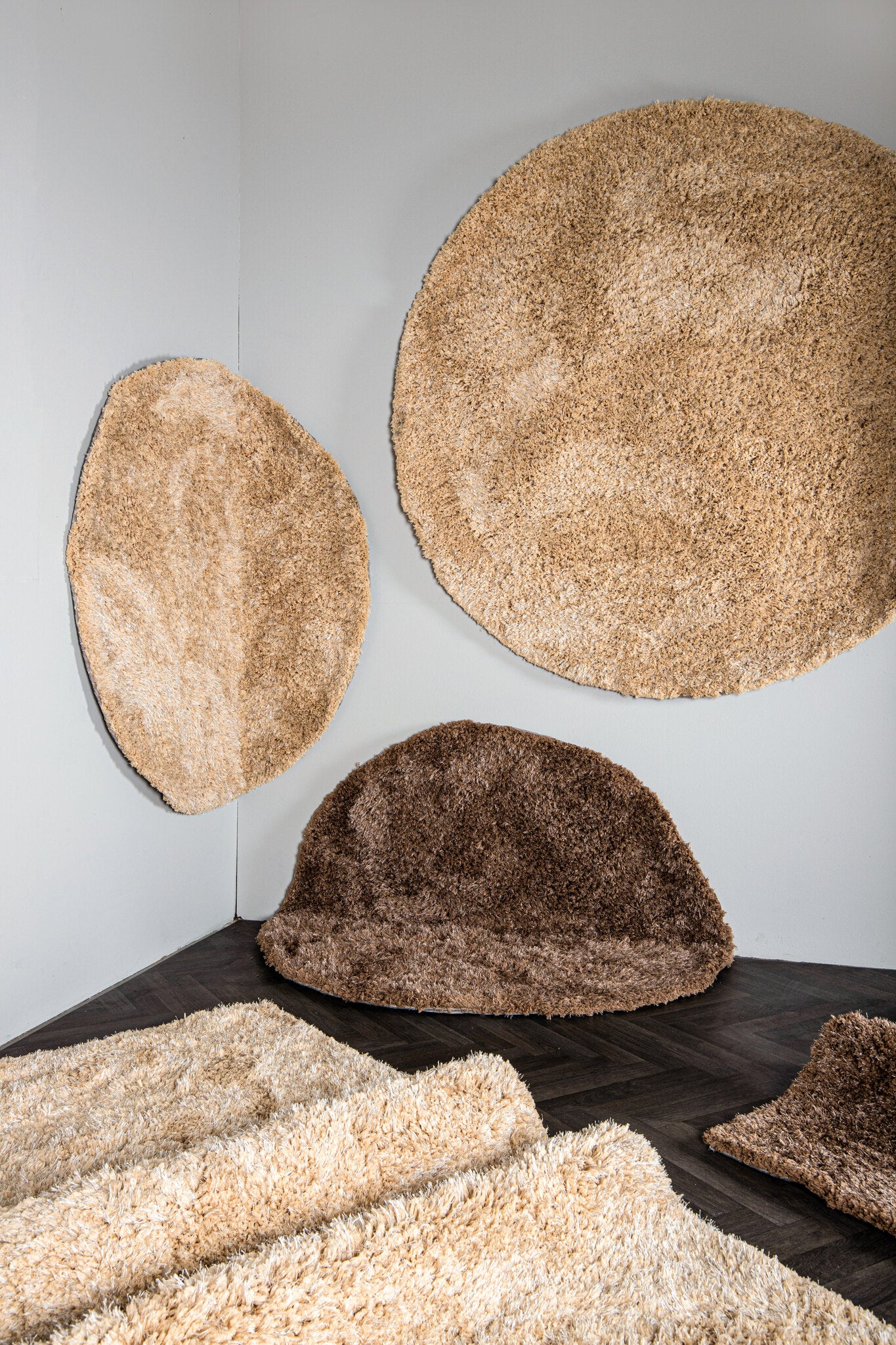 Jups Beige Fabric Handwoven Carpet L