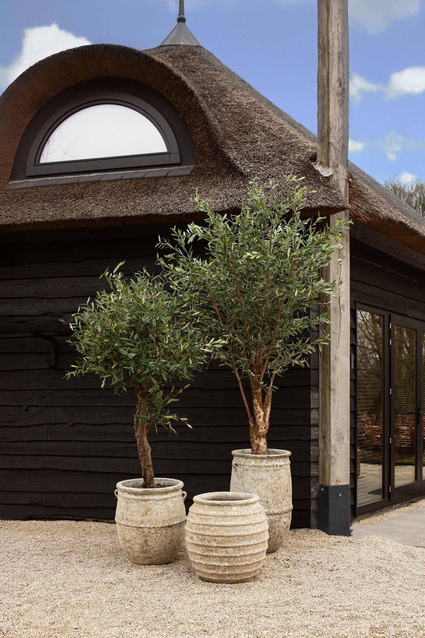 Tony Grey Big Ceramic Jar Pot Round High