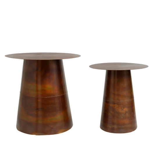Edson Copper Iron Side Table Round Cone Foot SV2