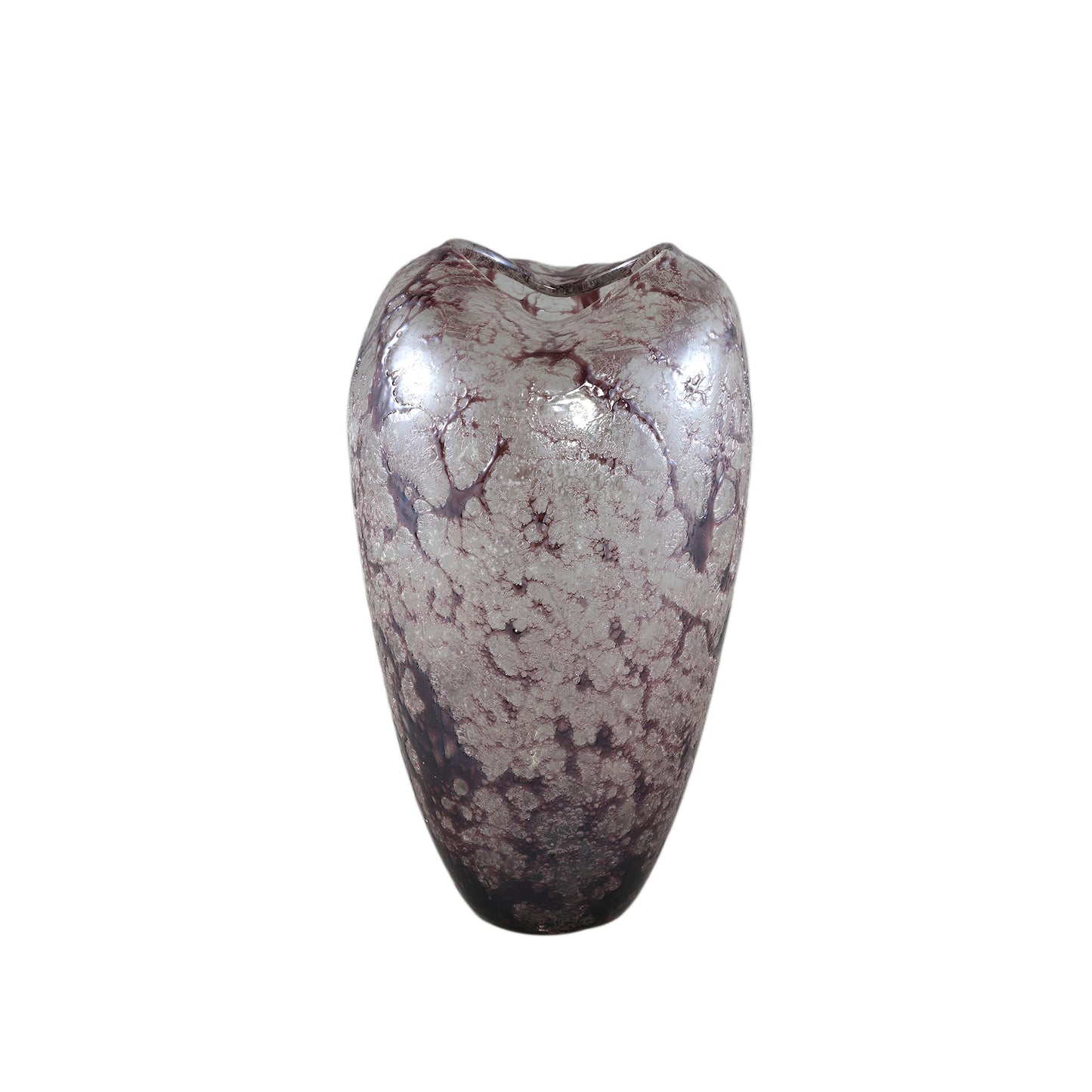 Michellee Purple Solid Glass Vase Round Smoke S