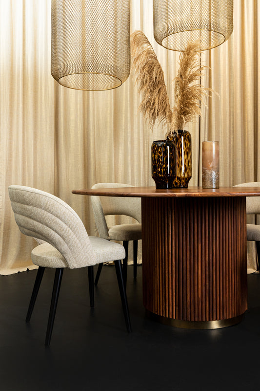 Abierto White Nanci Fabric Dining Chair