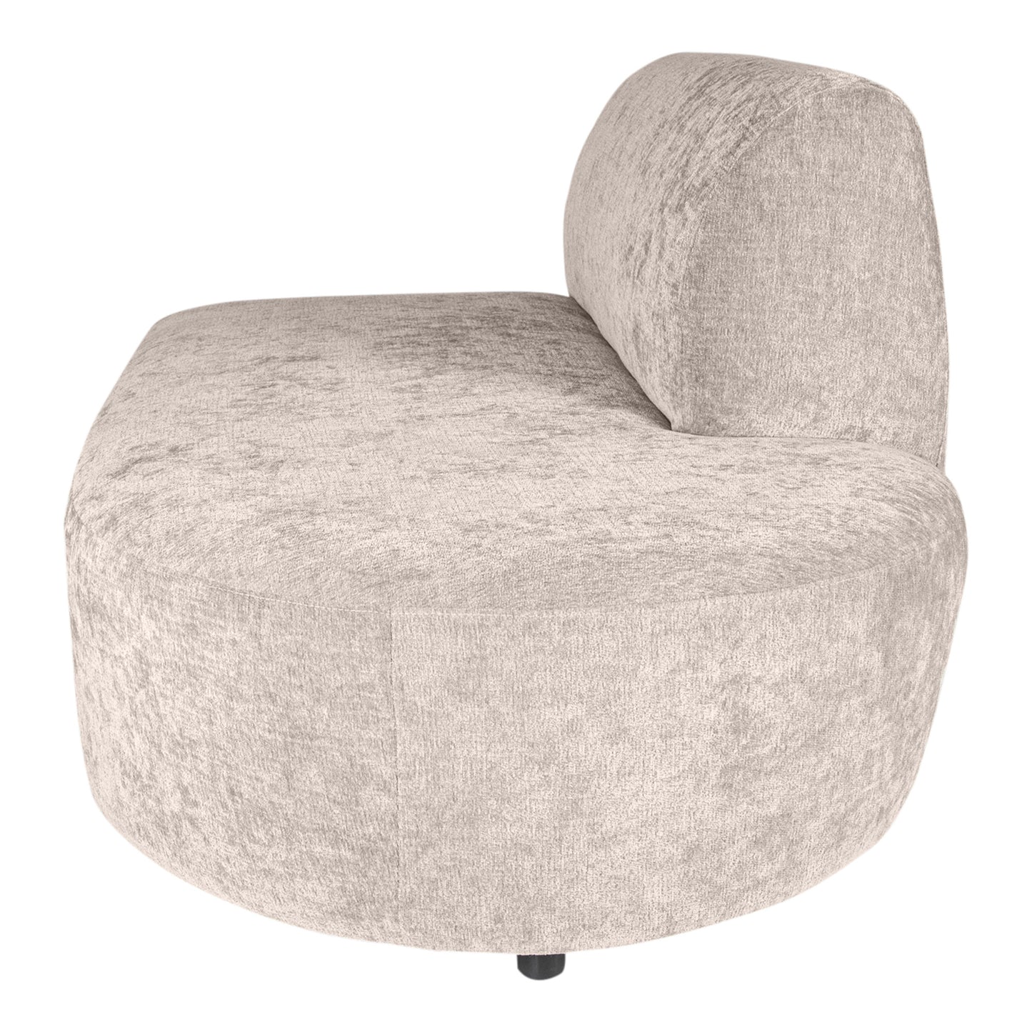 Lujo Sofa White Fiore Fabric Right Ottoman