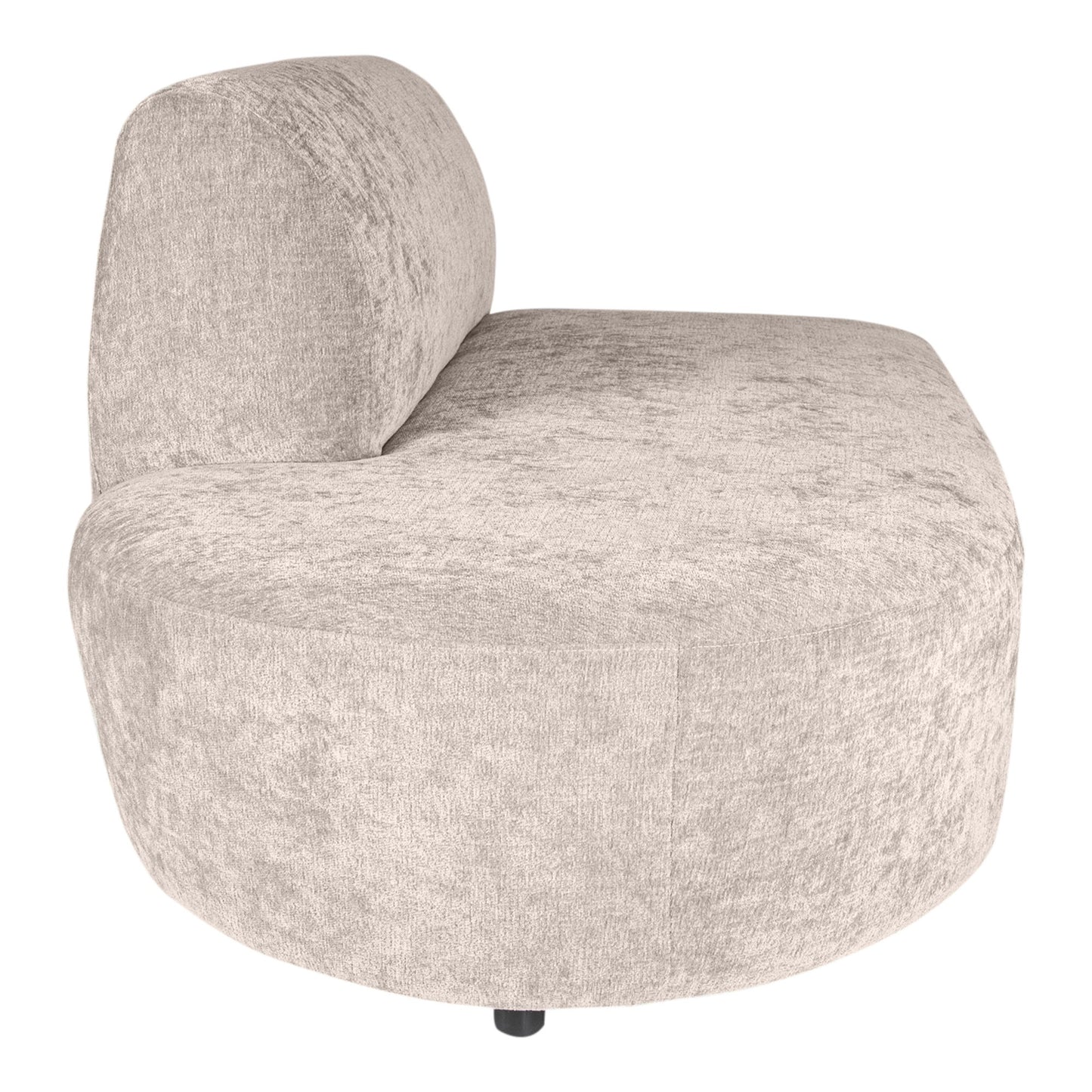Lujo Sofa White Fiore Fabric Left Ottoman