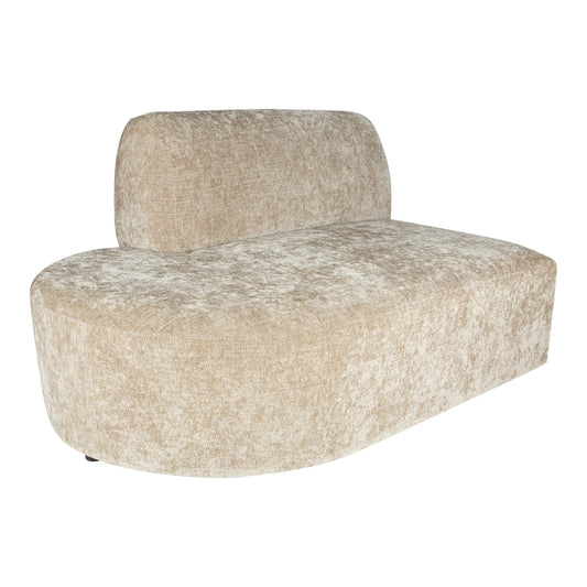 Lujo Sofa Cream Fiore Fabric Left Ottoman