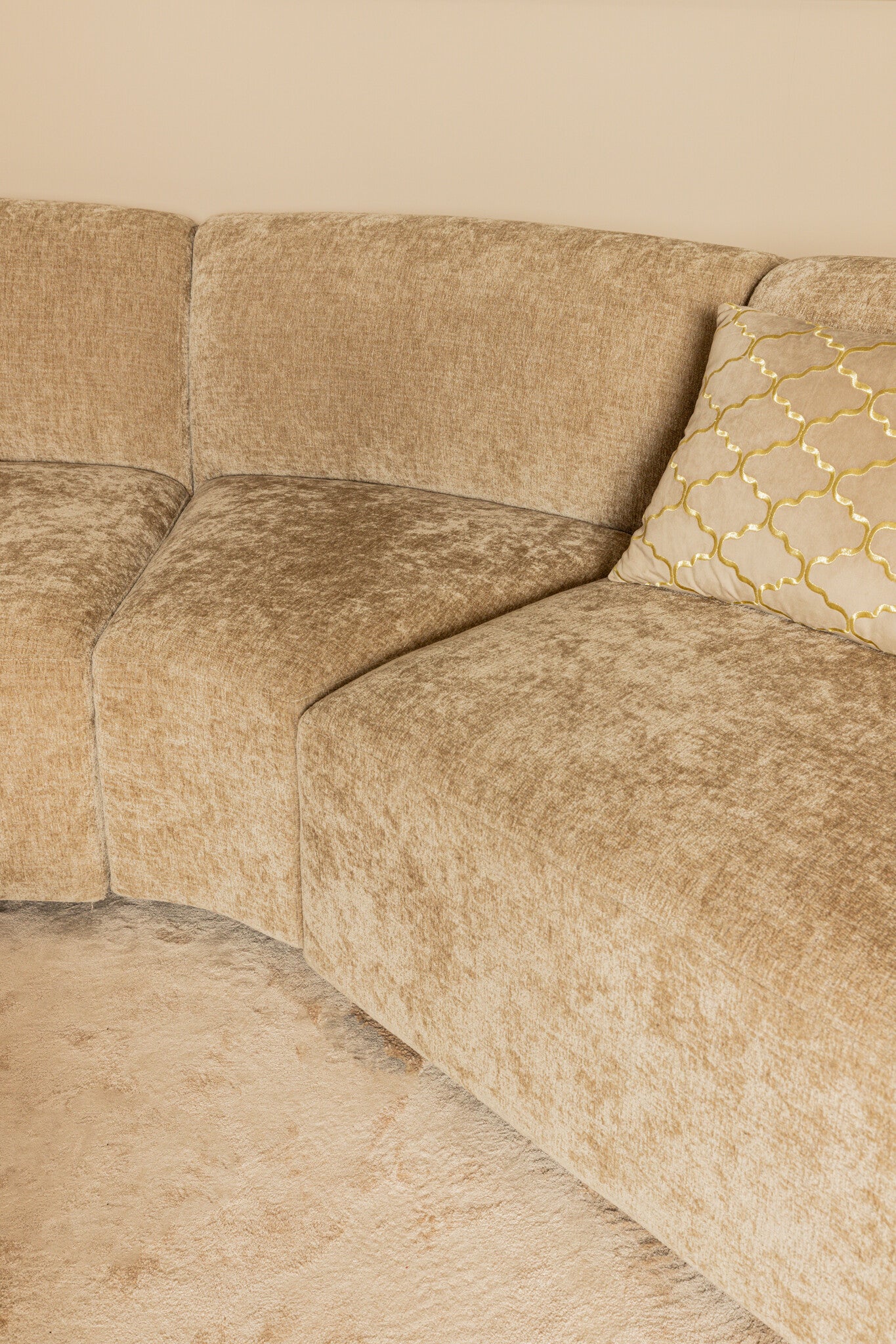 Lujo Sofa Cream Fiore Fabric Corner Piece