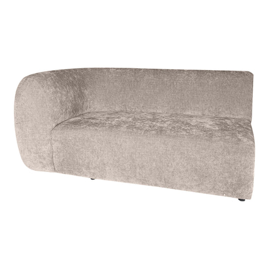 Lujo Sofa White Fiore Fabric 2 Seater Arm Left