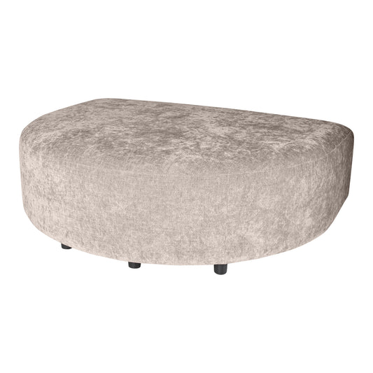Lujo Sofa White Fiore Fabric Longchair Pouf