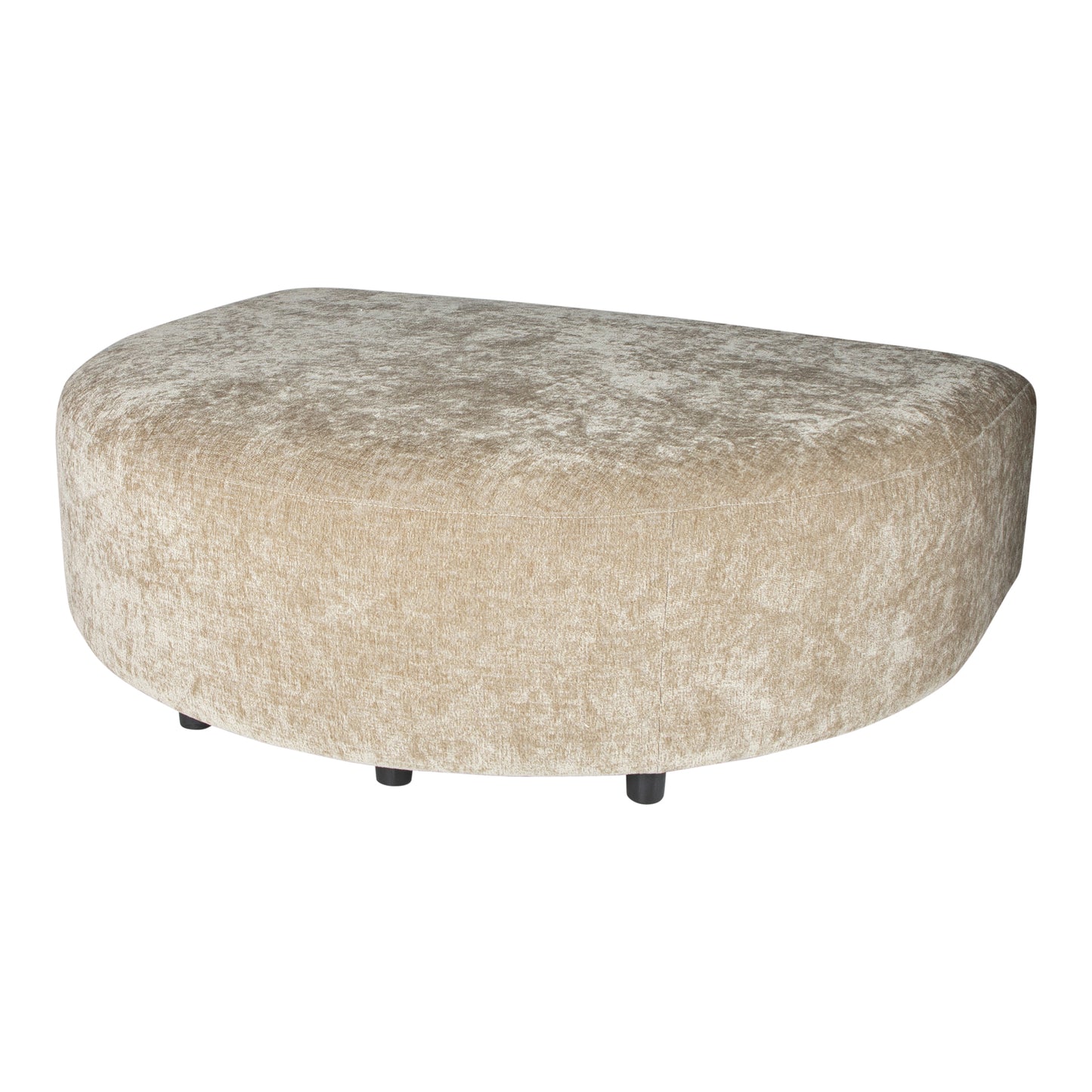 Lujo Sofa Cream Fiore Fabric Longchair Pouf