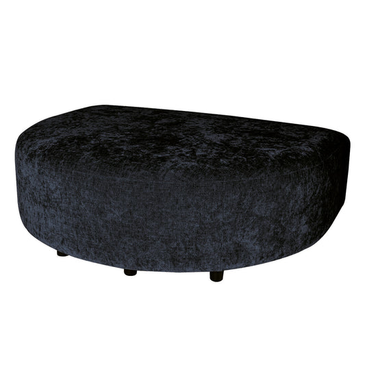 Lujo Sofa Anthracite Fiore Fabric Longchair Pouf