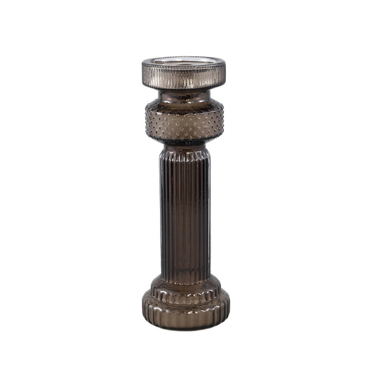 Fadri Grey Glass Candle Holder M
