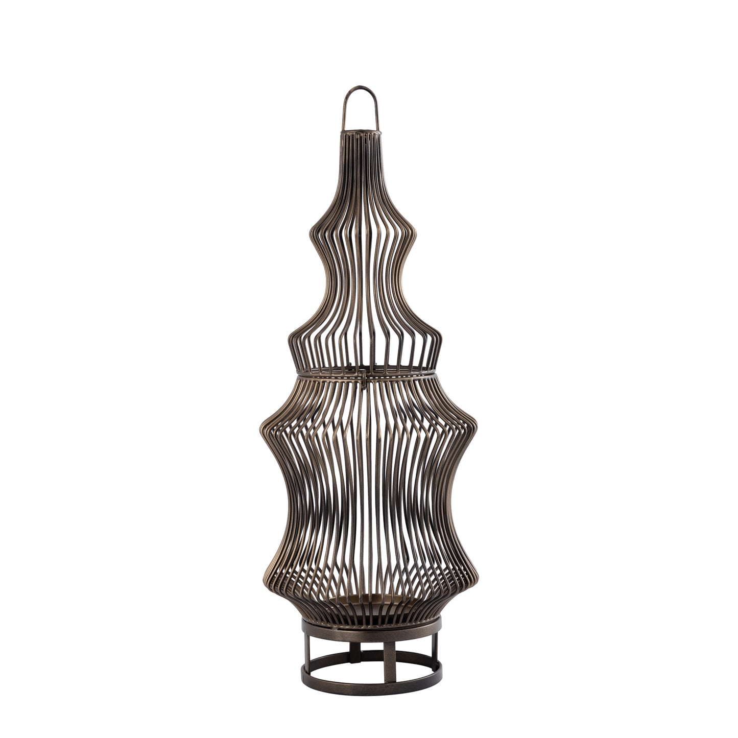 Tobin Brass Iron Round Wired Shaped Lantern